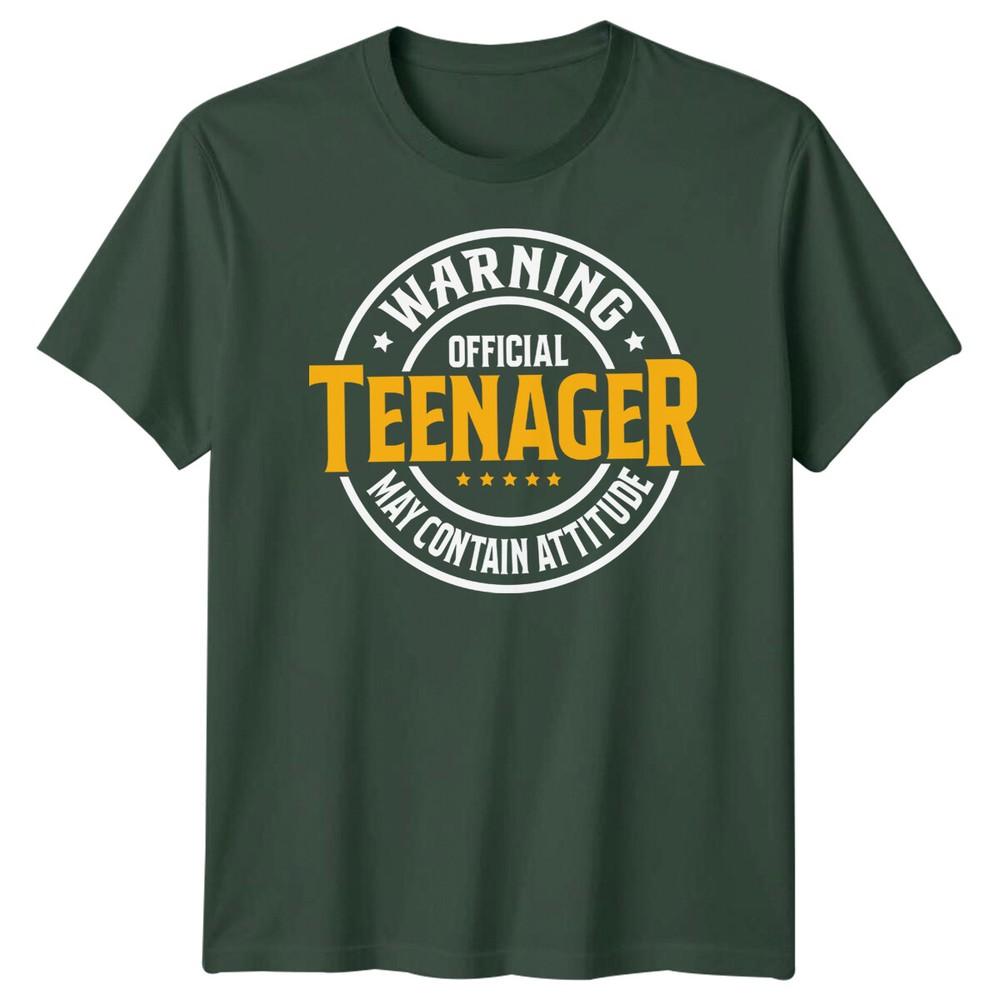 Official Teenager Warning May Contain Attitude Teen Unisex Graphic Tee Unisexs Top
