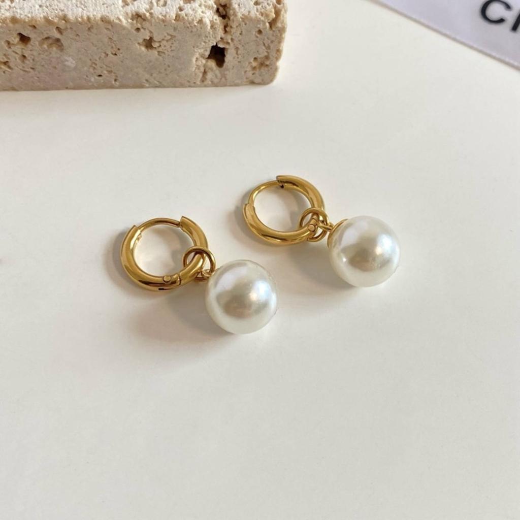 Imitation Pearls Drop Earrings for Women Girls Stainless Steel Jewelry Accessories Wedding Valentine's Day Gifts