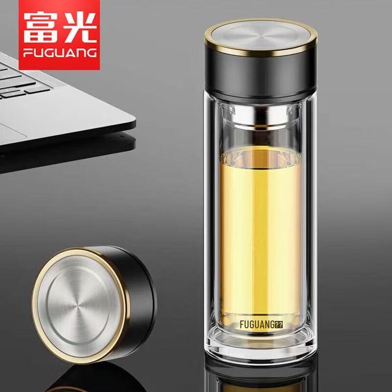 Fuguang Zhisheng 400ml Double Wall Borosilicate Glass Tea Cup