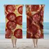 Pizza Towel Textile Bathrobe Beach Quick-Drying Lightweight Portable Camping Swim Delicious Pool Travel