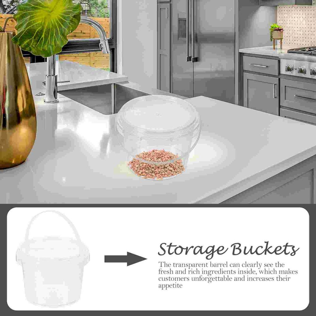 10pcs Plastic Storage Buckets Moisture Proof Round Containers Kitchen Canisters Lightweight Food Grade PP Jars Seal Lids