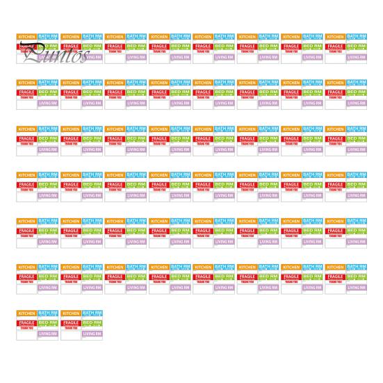 

50 листов съемных водонепроницаемых упаковочных этикеток для коробок для домашнего переезда с цветной кодировкой хрупких тяжелых заготовок наклеек Sets