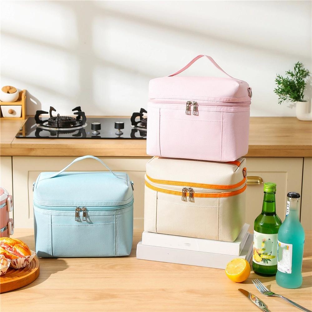 Large Capacity Insulated Lunch Bag Adjustable Shoulder Strap Food Tote Bag Picnic Bag  Lunch