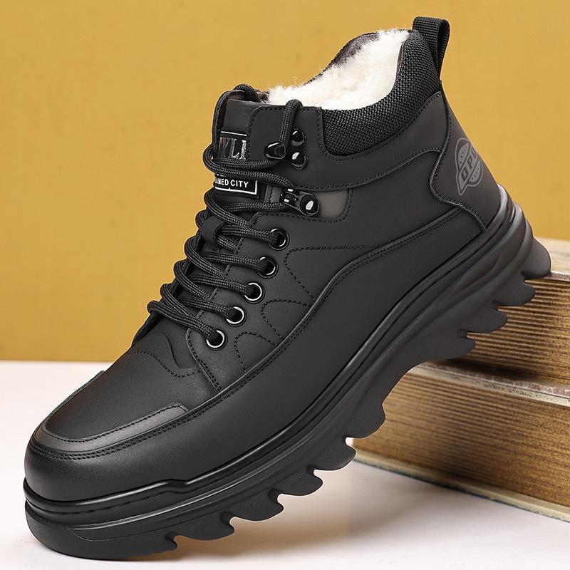 Winter new cotton shoes casual shoes high top cotton leather shoes warm non-slip snow boots 39