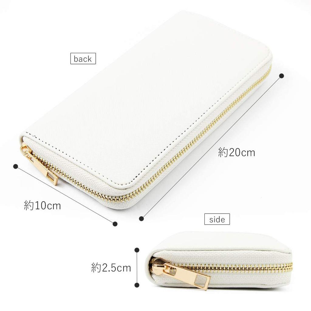 Blanc Pomme Damen-Geldbörse, lang, mit goldenem Logo und rundem Reißverschluss, Schwarz, bp-1001