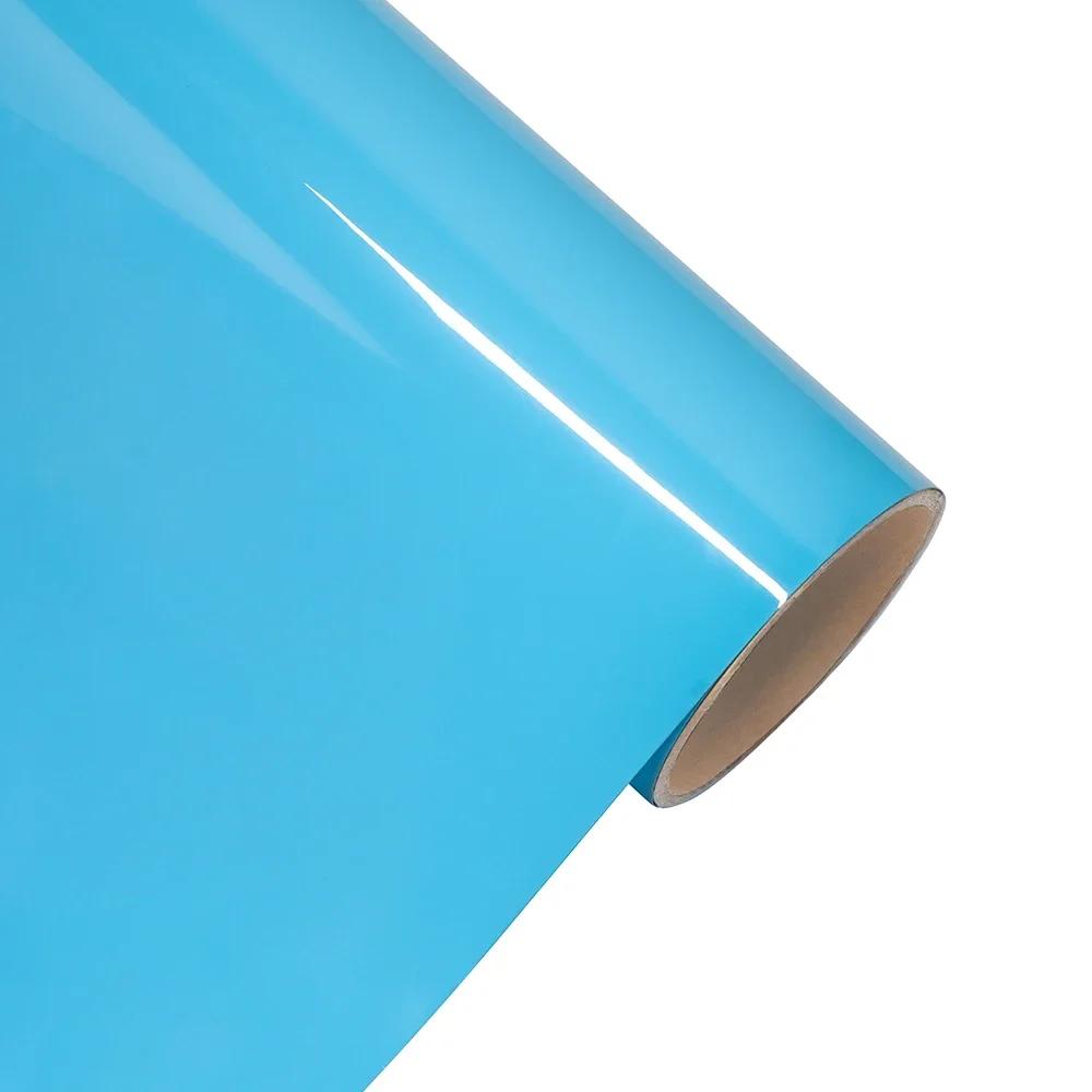 

Glossy Blue Car Sticker Wrapping Film Auto Decal Bubble Free Vinyl Film PET Sticker Car Accessories Exterior Interior Decoration 10x152cm