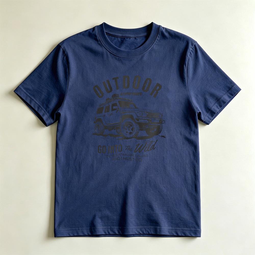 Outdoor Adventure Go Into The Wild Vintage Suv Casual Graphic Tshirt Adventure Lover Gift Tshirt Unisex Unisex Casual Cotton Tops