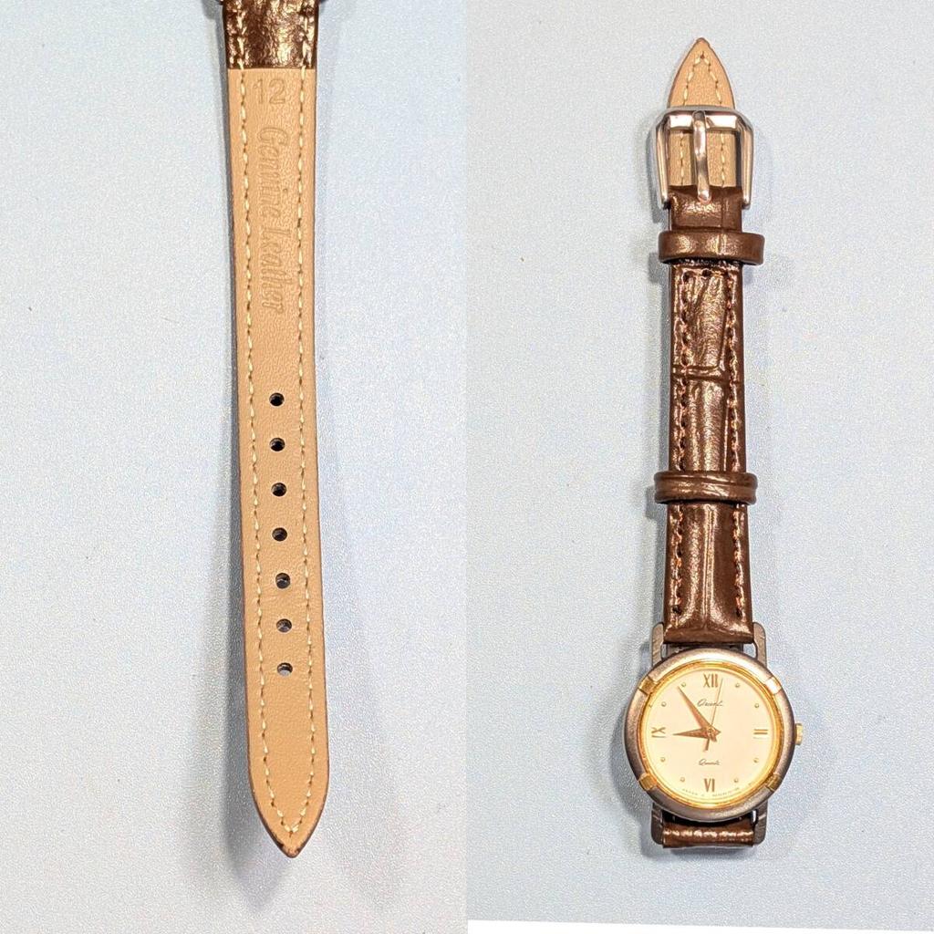 [USED] ORIENT Ladies Quartz Watch O-04 New Battery and Strap Replaced Working Japan Import