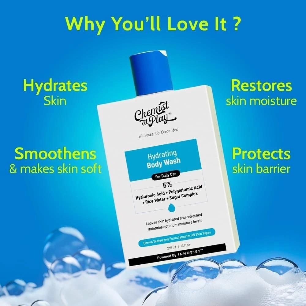 Chemist At Play Hydrating Body Wash | Hyaluronic Acid Bodywash - 236ml