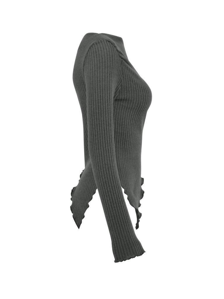 AB481 Women's Spring 2024 British Style Thin Pullover with Irregular Neckline