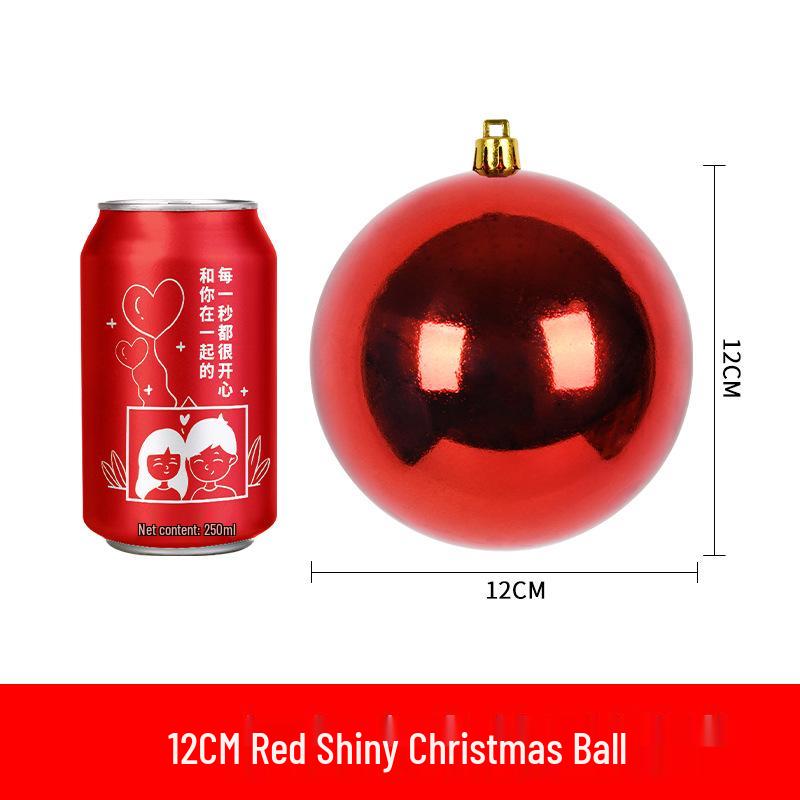 Red Shiny & Matte Glitter Christmas Ball Ornaments - Plastic Hanging Decorations (6-30cm) for Festival Scenes