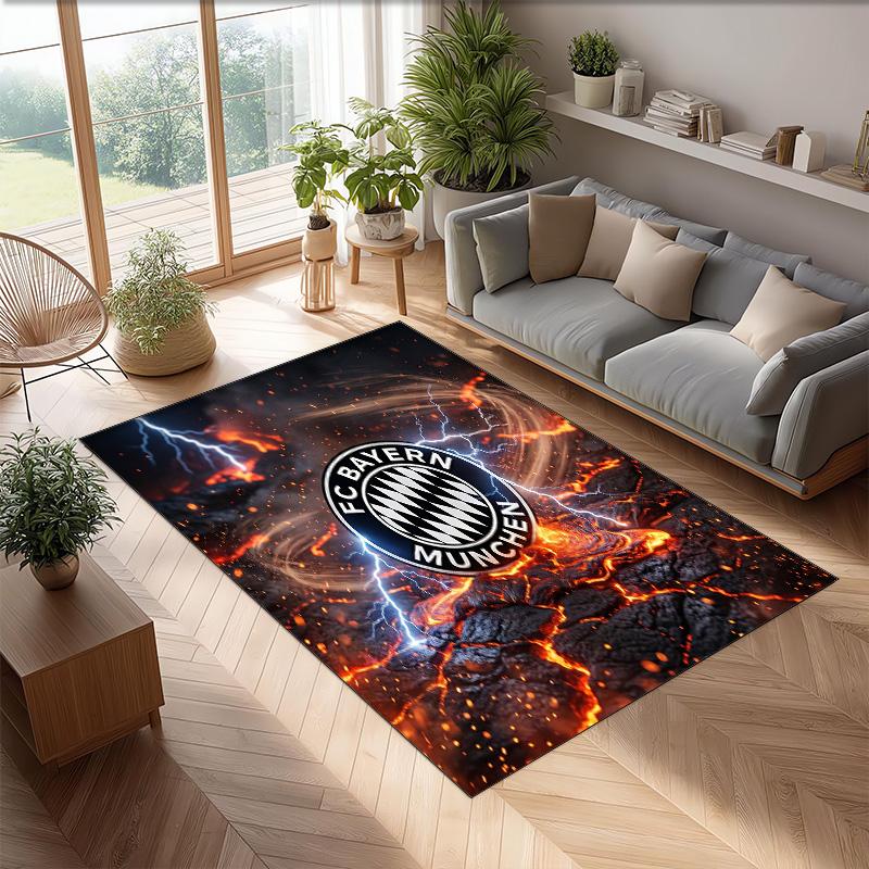 Bayern Munich Printed Flannel Area Rug Non Slip Soft Polyester Floor Carpet Indoor Decor Mat for Bedroom Living Room Sofa Game Room Home Decoration