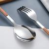 Stainless Steel Dinnerware Sets Steak Knife/fork/spoon with Wooden Handle Tableware Cutlury Set Kichen Accessories