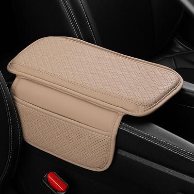 Universal Auto Armrest Pad PU Leather Anti Slip Car Armrest Cover with Storage Pocket Waterproof Arm Rest Protector Mat Vehicle