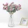 5 Pcs Artificial Flowers Artificial Flocking Eryngium Plastic Fake Plants Home Wedding Office Bedroom Living Room Coffee Table Decoration