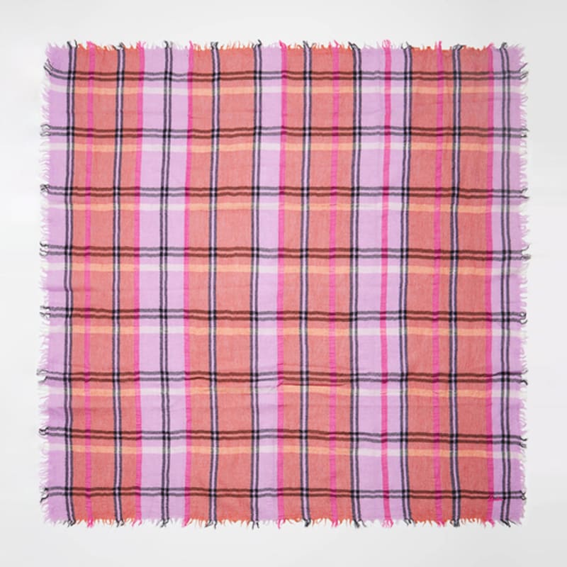 BIMBA Y LOLA [23FW] BIMBA Y LOLA Pink Check Wool Shawl B236AII012PKF