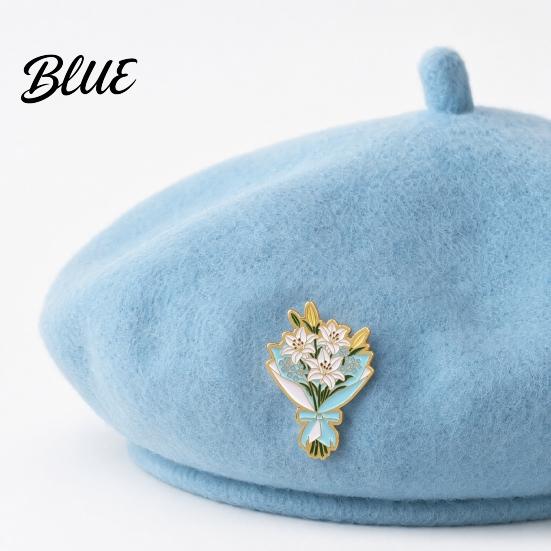 Alloy Flower Brooch Zinc Pin Colorful Shape Lapel Smooth Polished