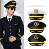 Șapcă de Ofițer Vintage cu Vârf Design Clasic Curea Reglabilă pentru Aviație Căpitan de Marină Personal de Securitate Căi Ferate Unisex Se Potrivește Majorității