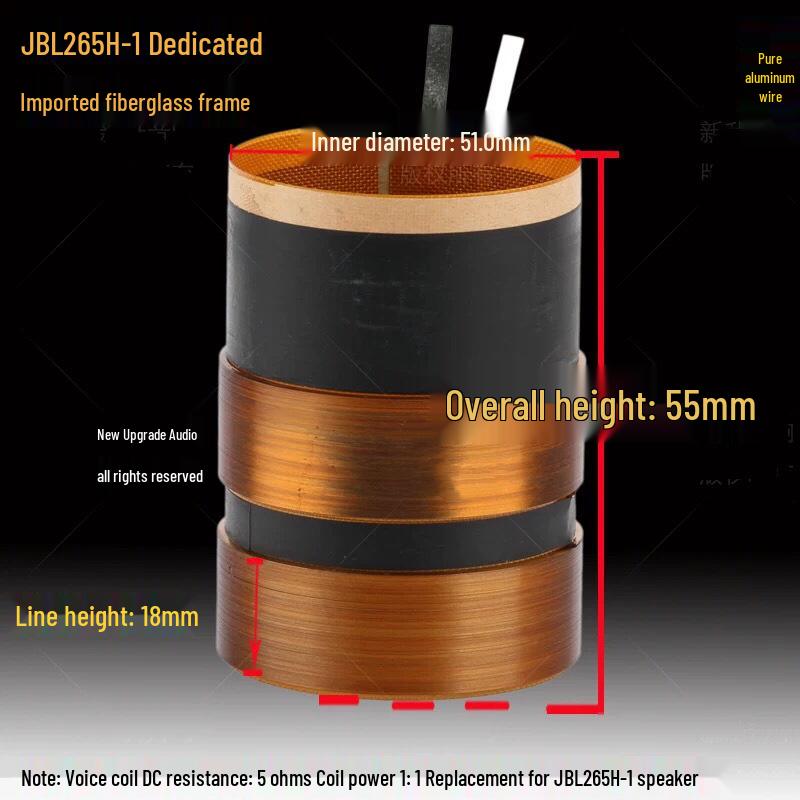 75.5mm Bass Voice Coil, 51.0 Fiberglass Double Layer Wound Coil, 51 Core Speaker Repair Parts