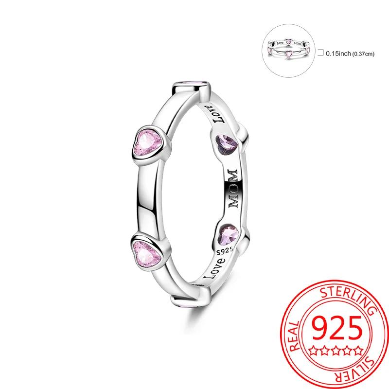 Genuine copper Ring Romantic Love Mothers Day Collection Zircon Heart Ring Exquisite Party Jewellery for Women Fine Jewellery Gift 6