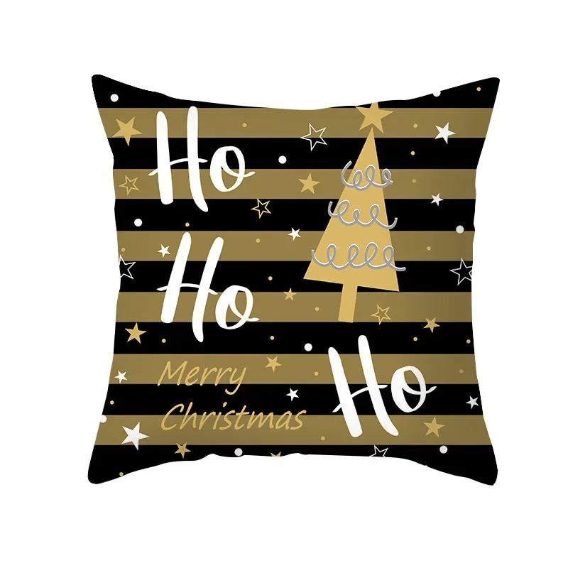 Merry Christmas Cute Cartoon Snowman Elk Print Pattern Cushion Cover Home Living Room Sofa Decoration Square Pillow