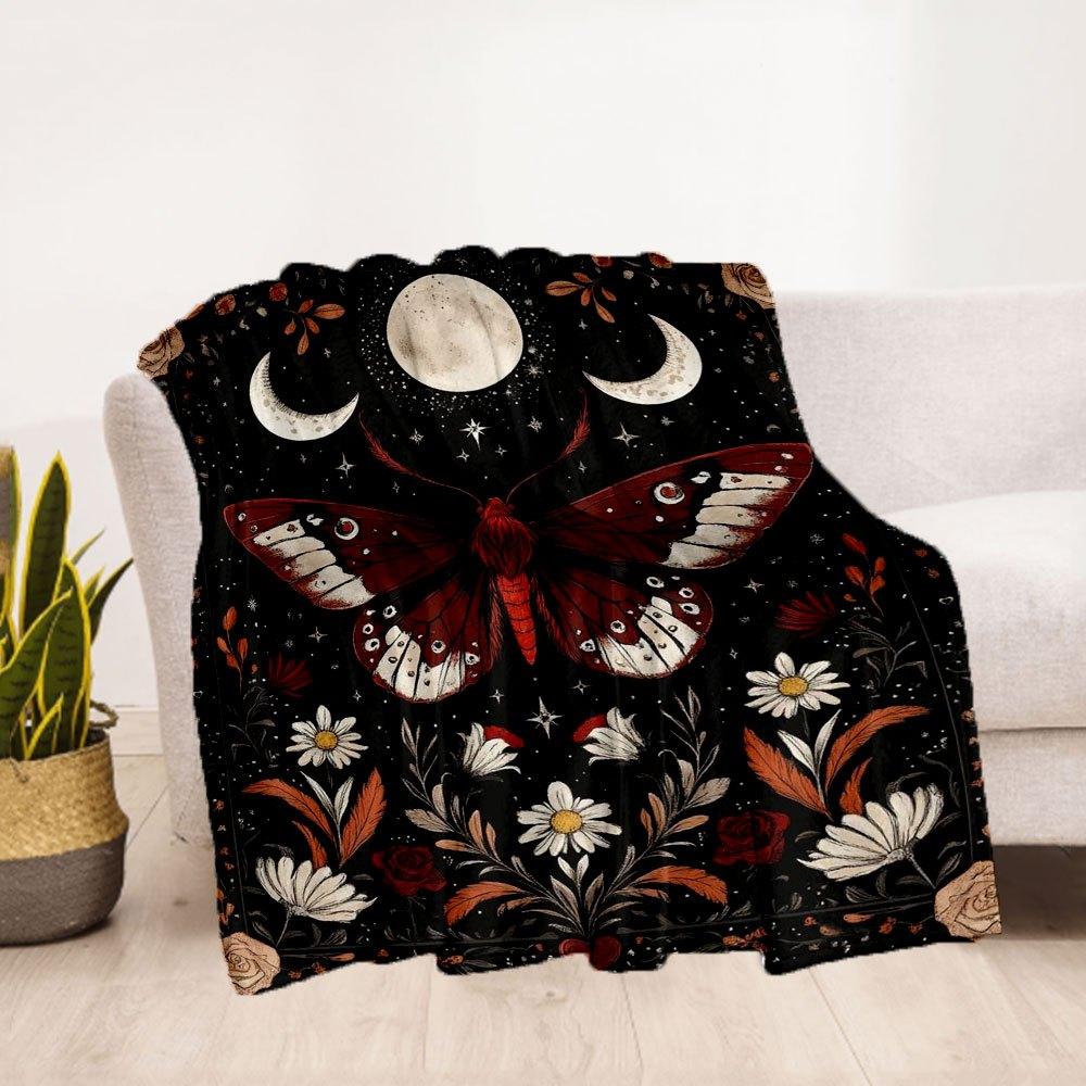 "Night Sky Butterfly Wall Art Print"Blanket Flannel Throw Blanket for Sofa, Bed, Travel, Camping, Office, Couch, Chair, And Bed Gift for Chr
