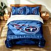 Tennessee Titans (1) 3-teiliges Set, geeignet für Schlafzimmer, weich und bequem, ein ideales Geschenk für Familie und Freunde. Enthält einen Bettbezug und zwei K