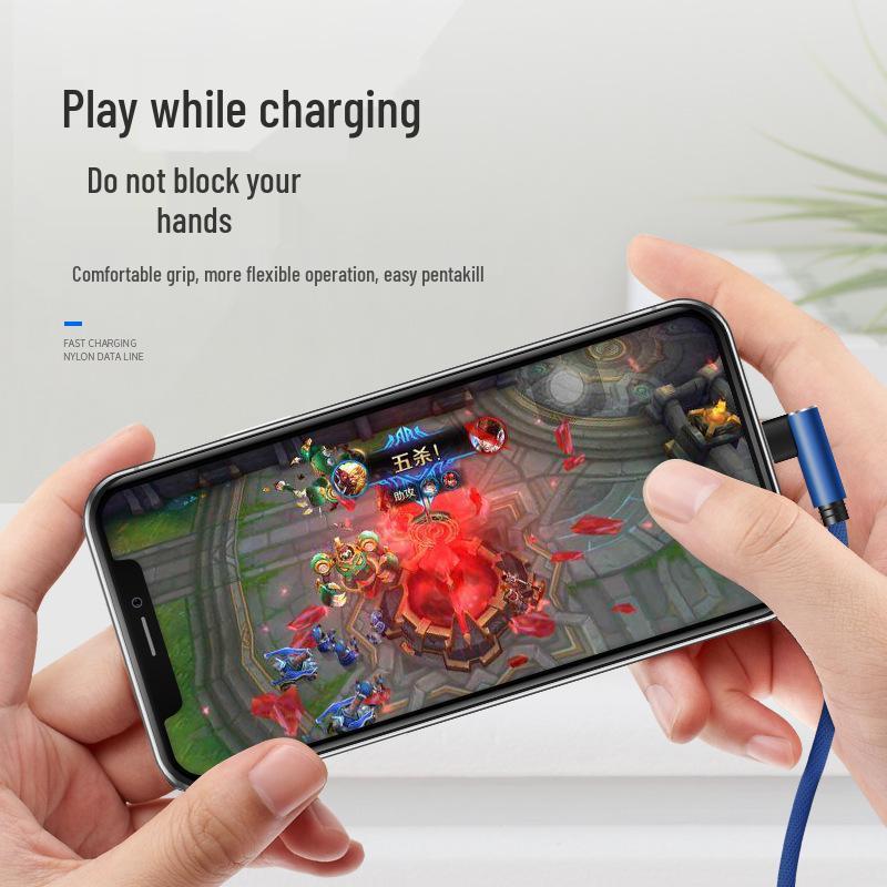 Braided Fast Charging Elbow USB-C Cable for Huawei, Samsung, Xiaomi, OPPO Phones