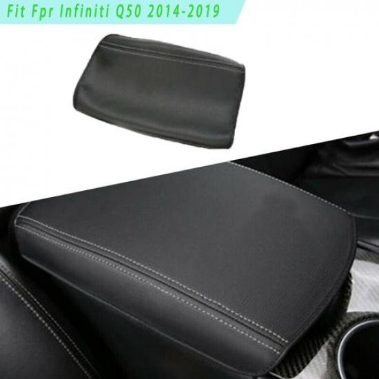 Best Leather Center Console Lid Armrest Cover Trim For Infiniti Q50 2014-