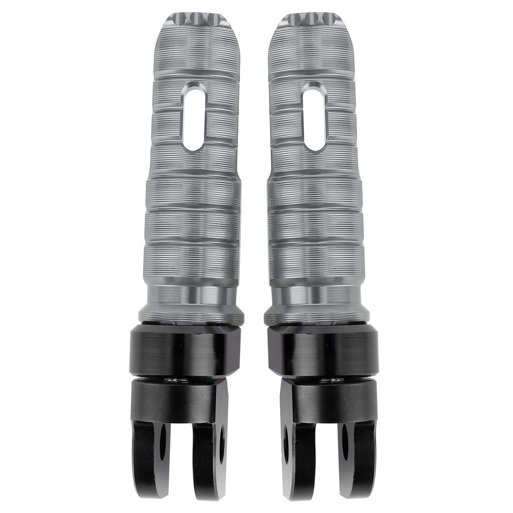 Akozon Motorcycle Front Foot Pegs, 1 Pair Aluminum Alloy Front Footrests, Non-Slip Fits MT-03, MT-25, MT-07, MT-09, R3, and XJ6 (Titanium)