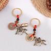 Brass Horse Coin Pendant Keychain Chinese Feng Shui Amulet Car Keys Accessories Lucky Attraction Wudi Coin Hanging Ornaments