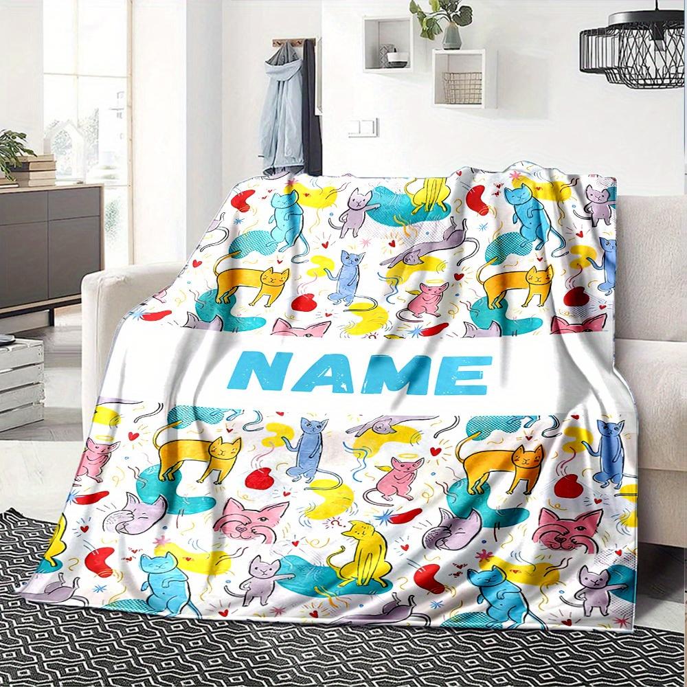 Cat Lovers' Quilt Time With Cats Never Wasted Lightweight Customizable Blanket Name Warmthful Decor Throw For Sofa Couch Office Bed Picnics Four