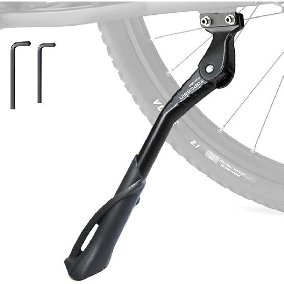 Алюминиевый сплав Велосипедная подножка - Регулируемая, Задняя боковая/Центральное крепление для взрослых велосипедов 24-29 дюймов (черный) Black 2 Screw 24-29in Bik