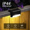 Lot de 8 lampes solaires étanches pour clôture, escaliers, clôture, cour, terrasse et chemin (noir, blanc)