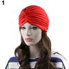 Modische Damen Indischer Stil Dehnbar Plissiert Turban Hut Kappe Kopfwickel Bandana