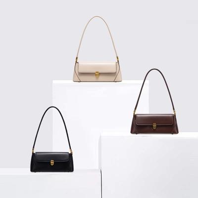 Underarm Bag Retro Niche Design High-end Sense Solid Color Shoulder Portable Soft Leather Women's Bag Versatile Atmospheric Satchel