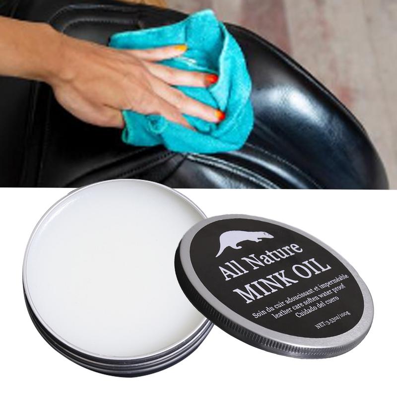 100G Mink Oil Cream For Leather Shoes Bags Furniture Leather Care Cream Car Leather Maintenance Cream Refurbishing Paste