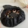 Polyester Lazy Drawstring Makeup Bag Portable Travel Storage Bag One Pack