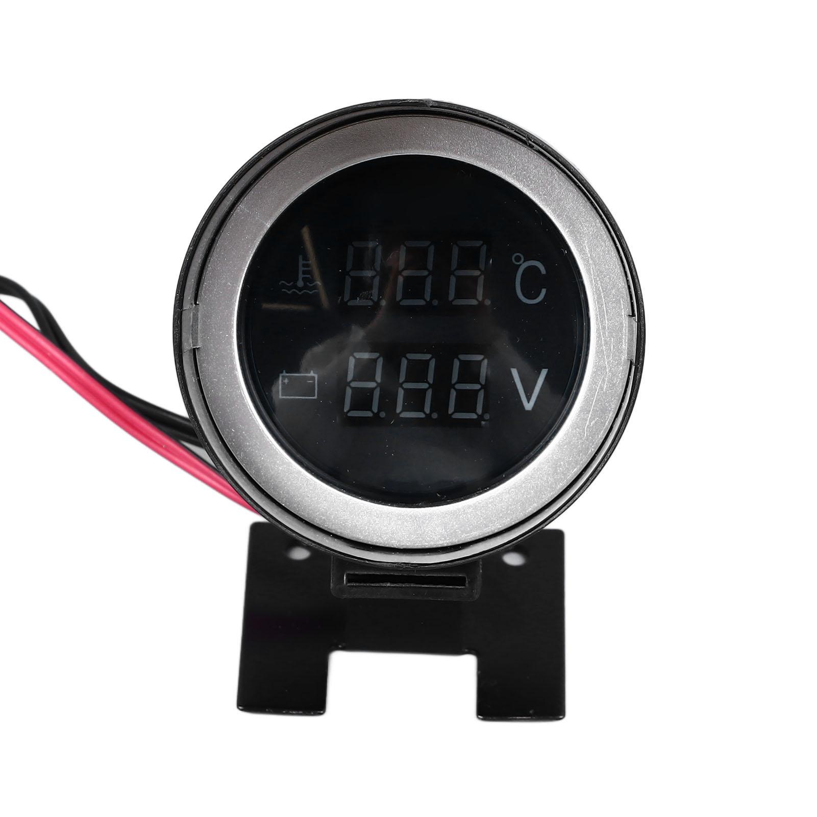 

2 в 1 Цифровий вольтметр-датчик температури води постійного струму 9–36 В, високоточний цифровий дисплей, вимірювач напруги температури води