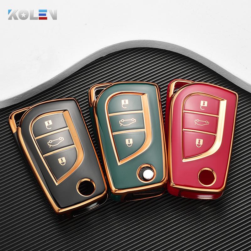 Fashion Tpu Car Flip Key Case Cover Shell Fob For Toyota Hilux Yaris Rav4 Corolla Avensis Aygo Verso Scion Tc Auris Accessories