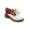 Retro Women Oxford Shoes Chunky Heel Round Toe Lace Up Leather Shoes Party Brogue Derby Shoes