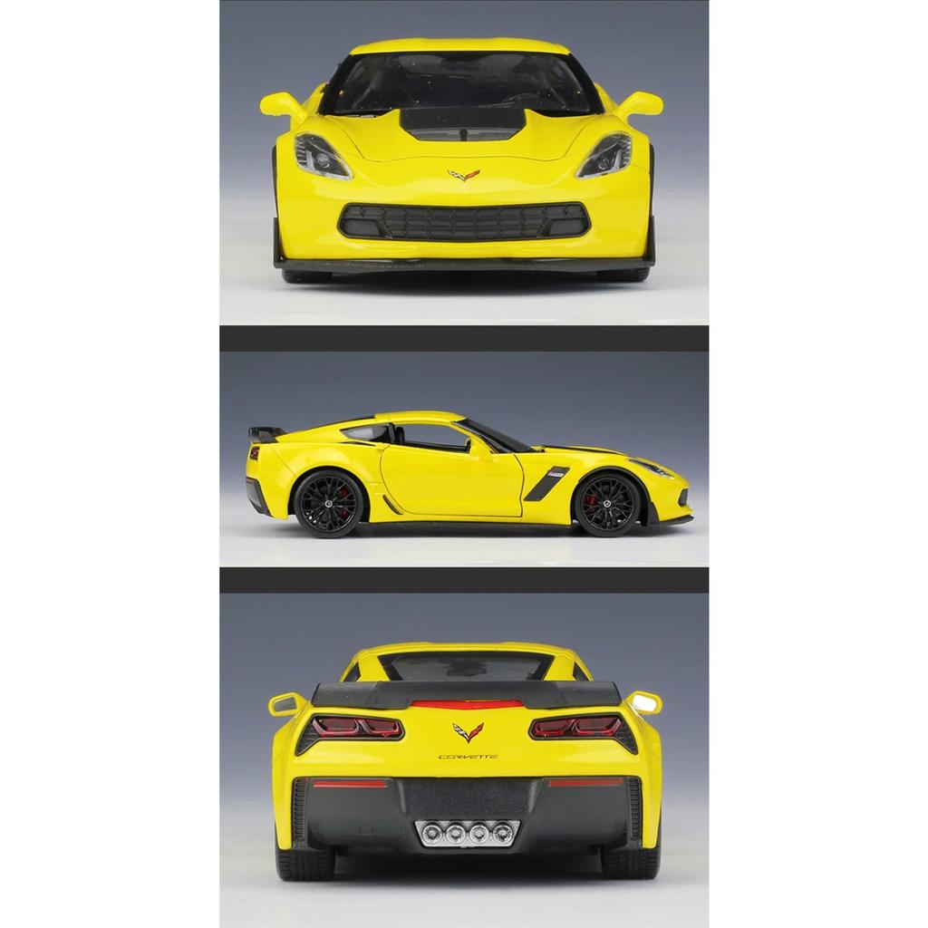 WELLY 1/24 Chevrolet Corvette Z06 2017 Alloy Sports Car Model Diecast Racing Car Model Simulation Collection Childrens Toys Gift