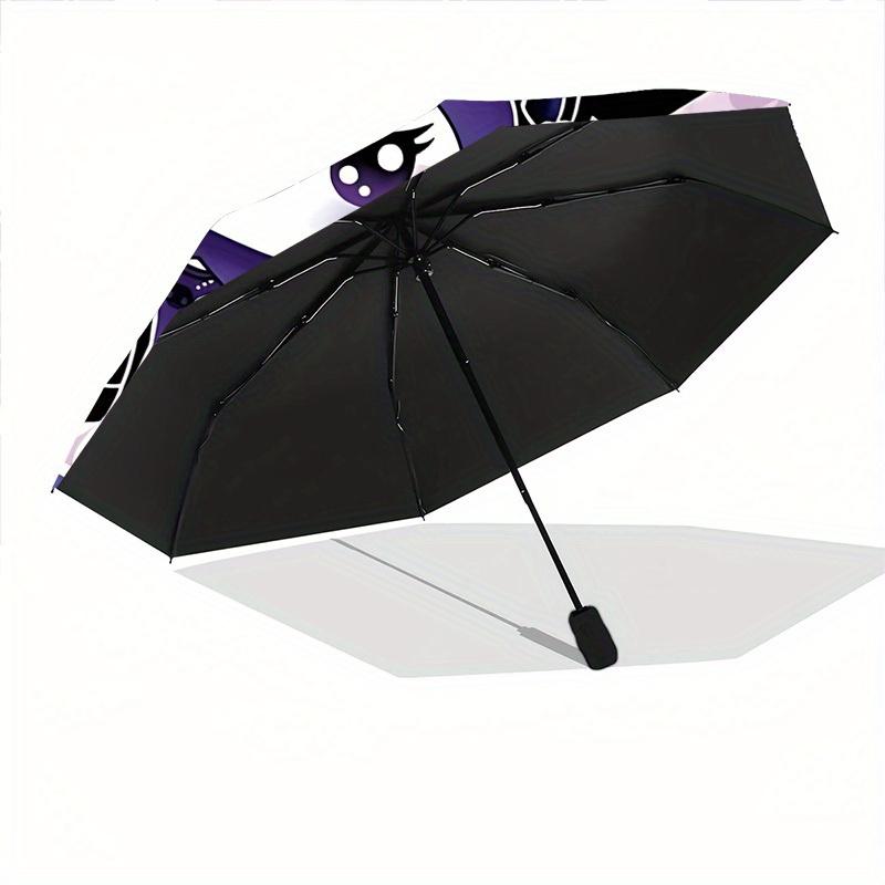 Kuromi Sanrio Automatic Folding Umbrella with Sturdy Iron Frame, Portable Compact Travel Umbrella All-Season Use Parties 0807050