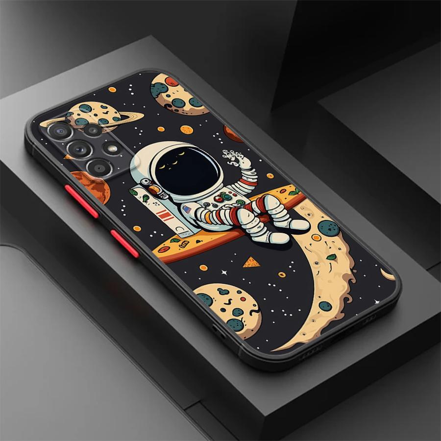 Cartoon Astronaut Phone Case for Samsung Galaxy A72 A73 A24 A71 A32 A21s A22 A33 A31 A16 A52 A23 A53 A35 Soft Cover