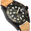 HYAKUICHI 101 No.2 Men's Quartz Dive Watch, Water Resistant to 20 ATM, Unidirectional Rotating Bezel, Leather Strap