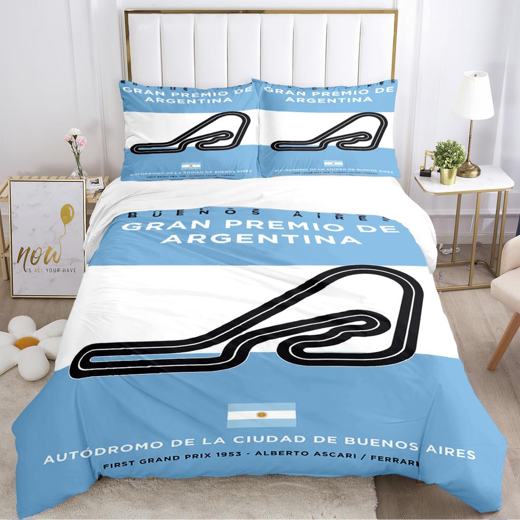 F1 International Track Duvet Cover Comforter Bedding Set Soft Quilt Cover and Pillowcases for Teens Boy Single/Double/Queen/King