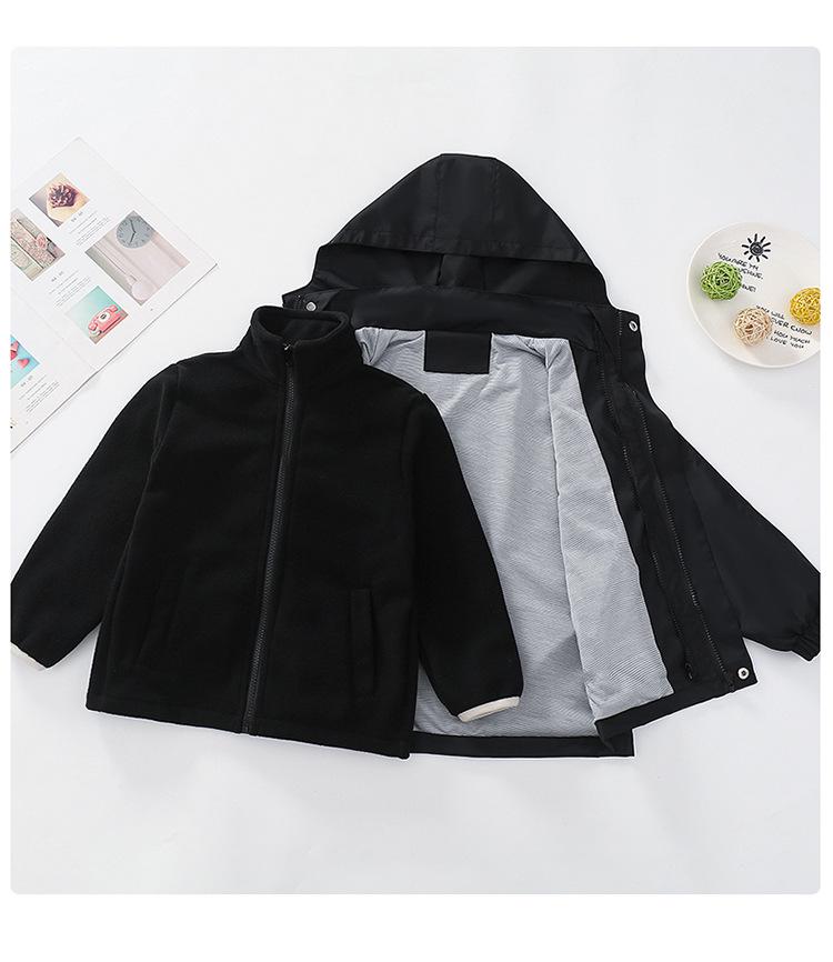 3-in-1 Skijacke für Mädchen: Mit Fleece gefütterter Ganzjahresmantel mit zweiteiligem Outdoor-Set für Kinder, neuer Stil 2026