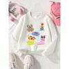 European Sizes Girls Soft Crewneck Sweatshirt Cute Animal Characters with Fun Accessories & Print, Casual All-Match, Ideal Holiday Present