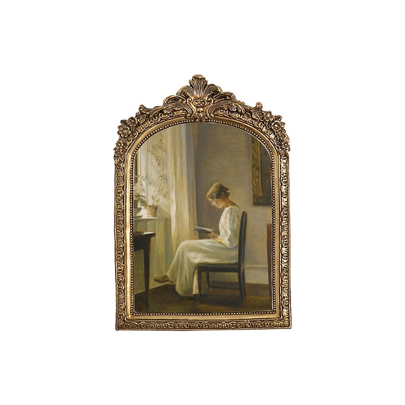 Relief Picture Frame Hanging Decoration Vintage Arch Shaped Photo Frame Classical Resin Photo Frame