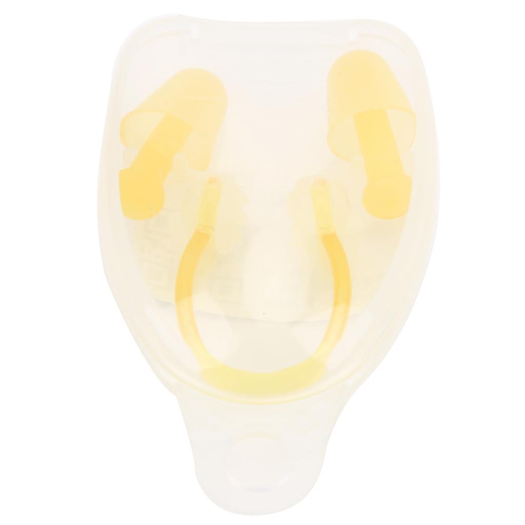 Soft Silicone PC Swimming Ear Plugs Nose Clip Set for Waterproof Surfing Diving SportsYellow